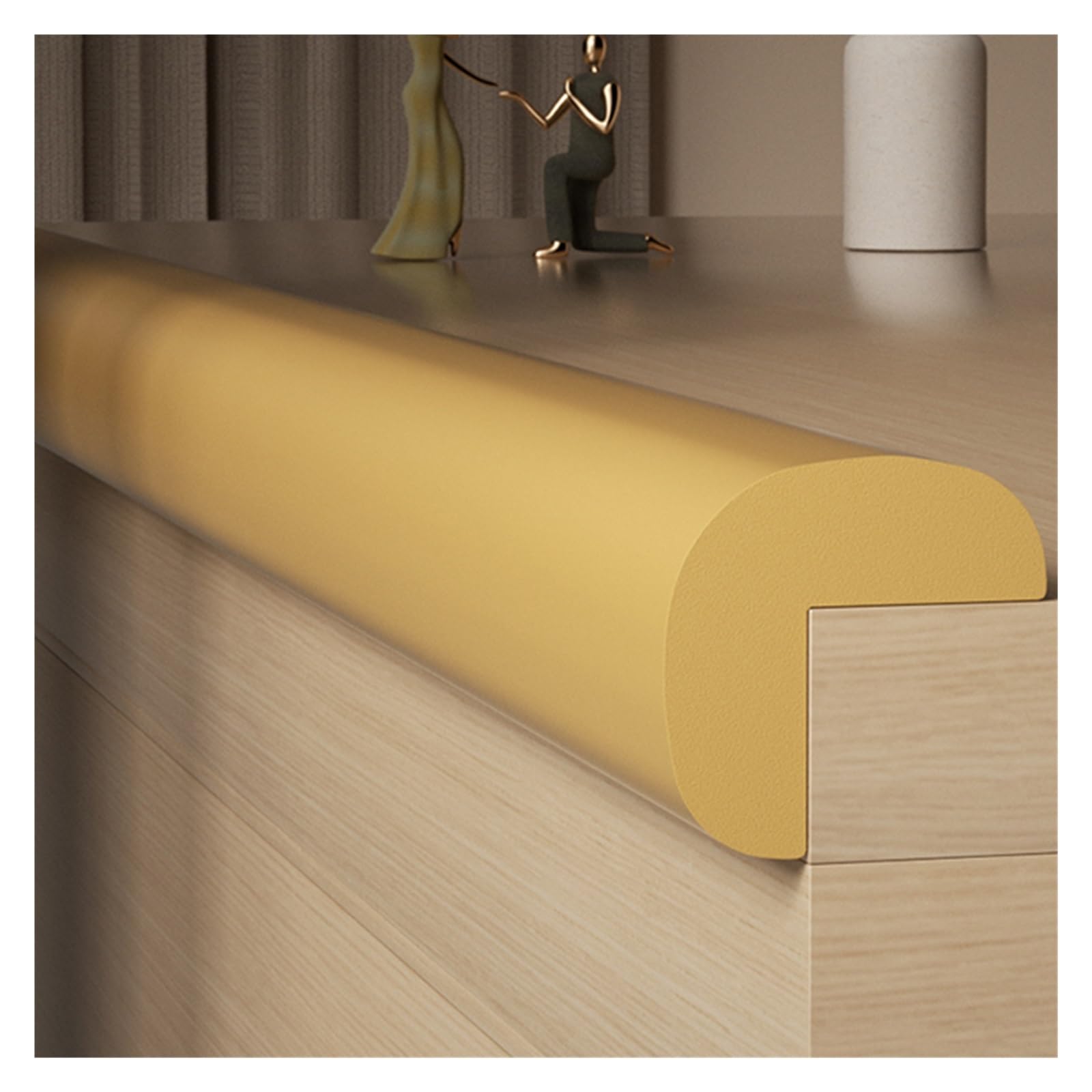 WIGING Foam Safety Strips, L Type Safety Edge Protection Strip, Self-Adhesive Children Anti Collision Strip, Table Corners Cushion Bumper For Furniture Desk Worktop (Color : Wood, Size : 4m/13.12ft)