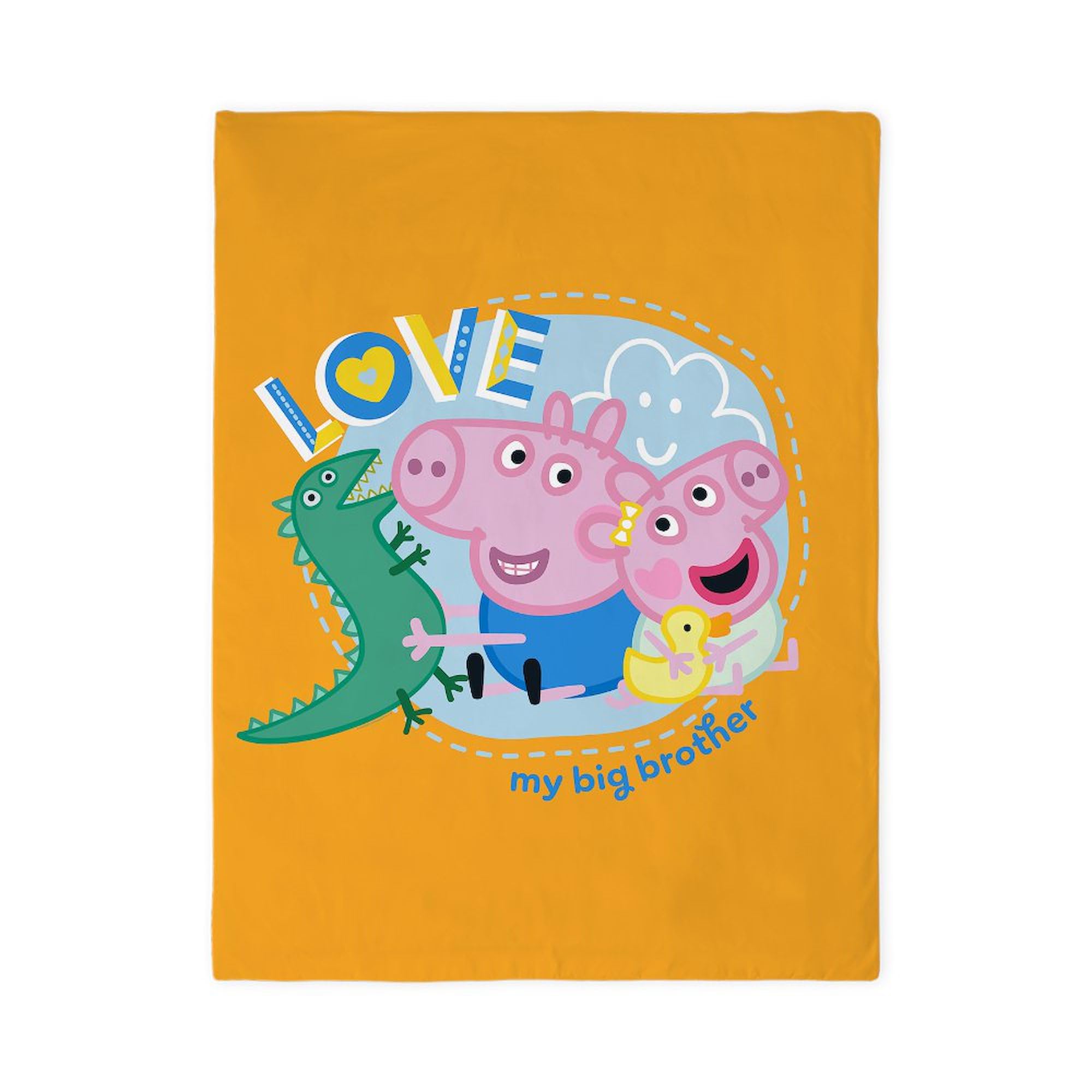 CafePress Peppa Pig: Love My Big Brother Twin Duvet Cover, Printed Comforter Cover, Unique Bedding,