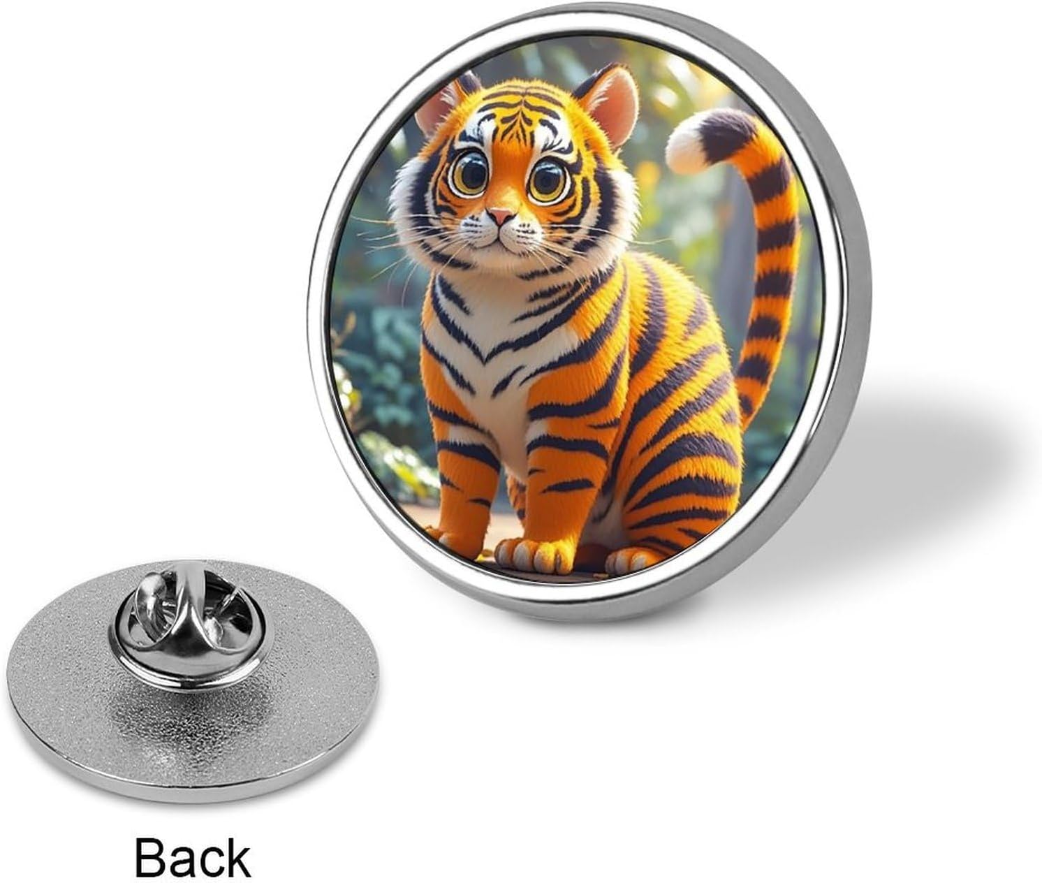 Tiger Stripes Orange Fashion Brooches for Women Men, Lapel Pins image 3