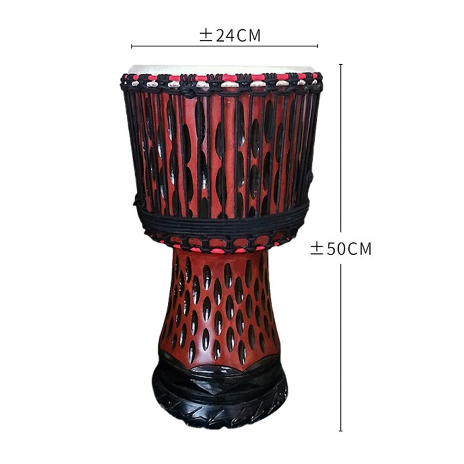 Profesjonalny Djembe Standardowy 10-calowy Mahoniowy Afrykański Bęben Z Koziej Skóry Dla Dorosłych, Afrykański Tamburyn (Color : E)