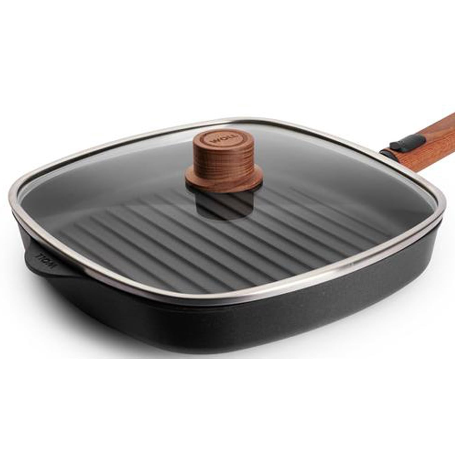 Couvercle En Verre Trempé Carré 30cm - Pour Poêle, Casserole Et Fonte - Avec Poignée