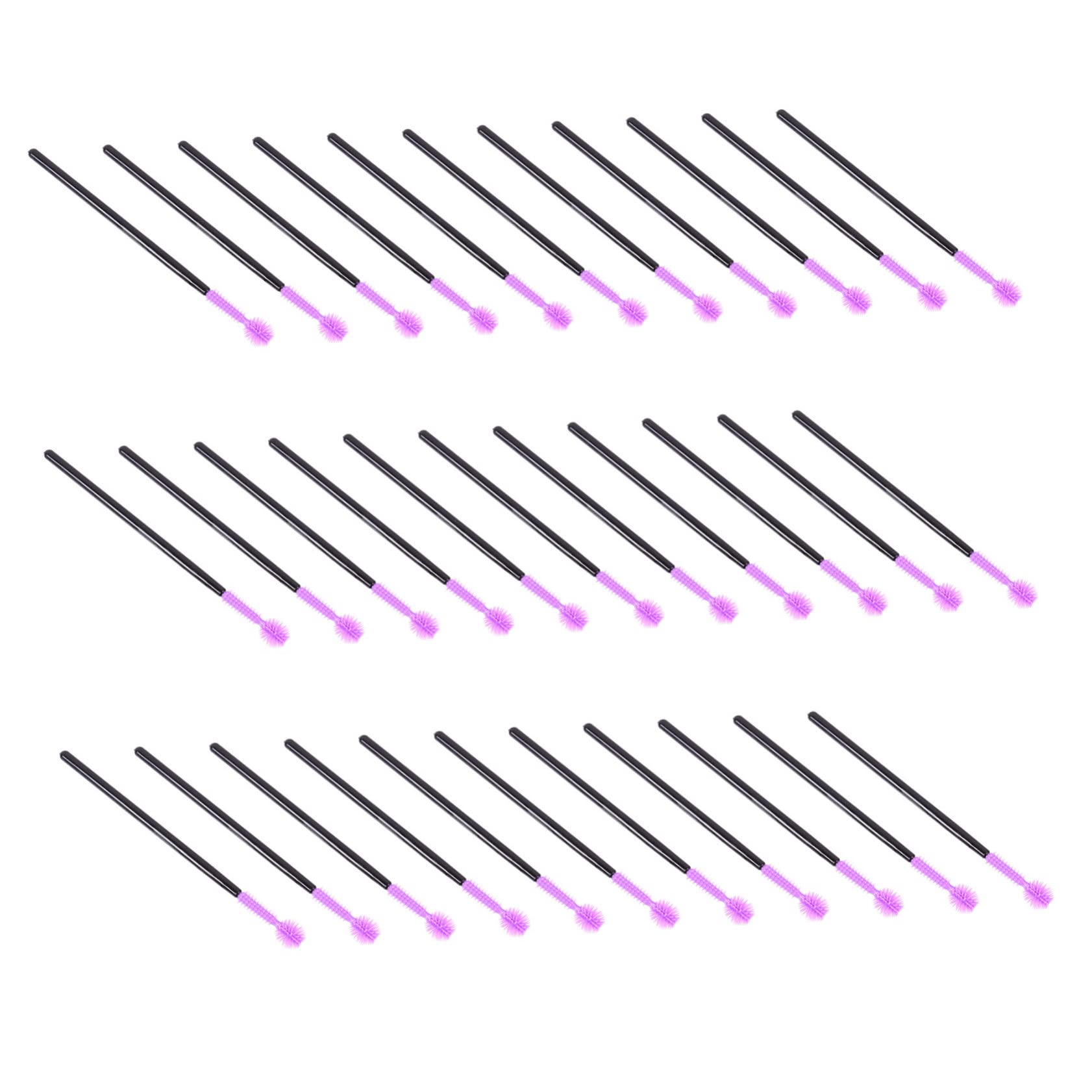 OHPHCALL 50pcs Purple Eyebrow Brush Applicator Portable Lamination Wand for Daily Party Travel