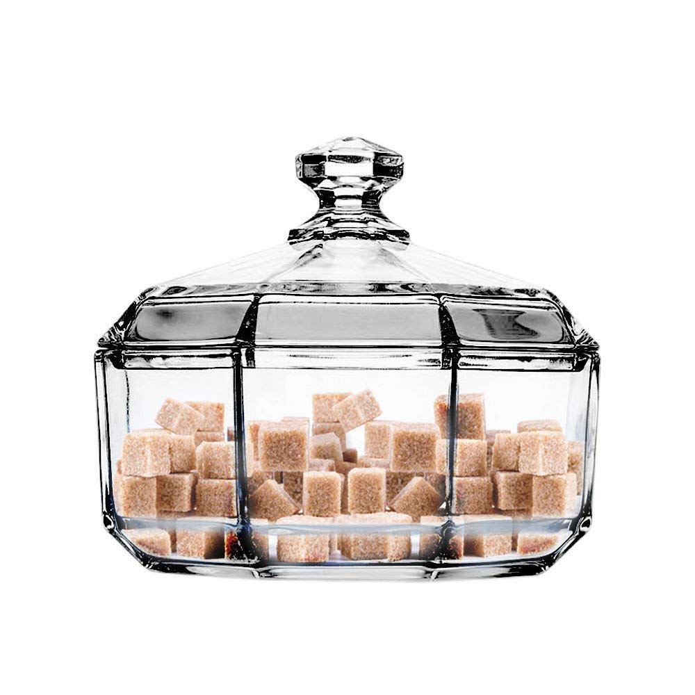 Glass Classic Bowl with Lid - Set of 1, Transparent