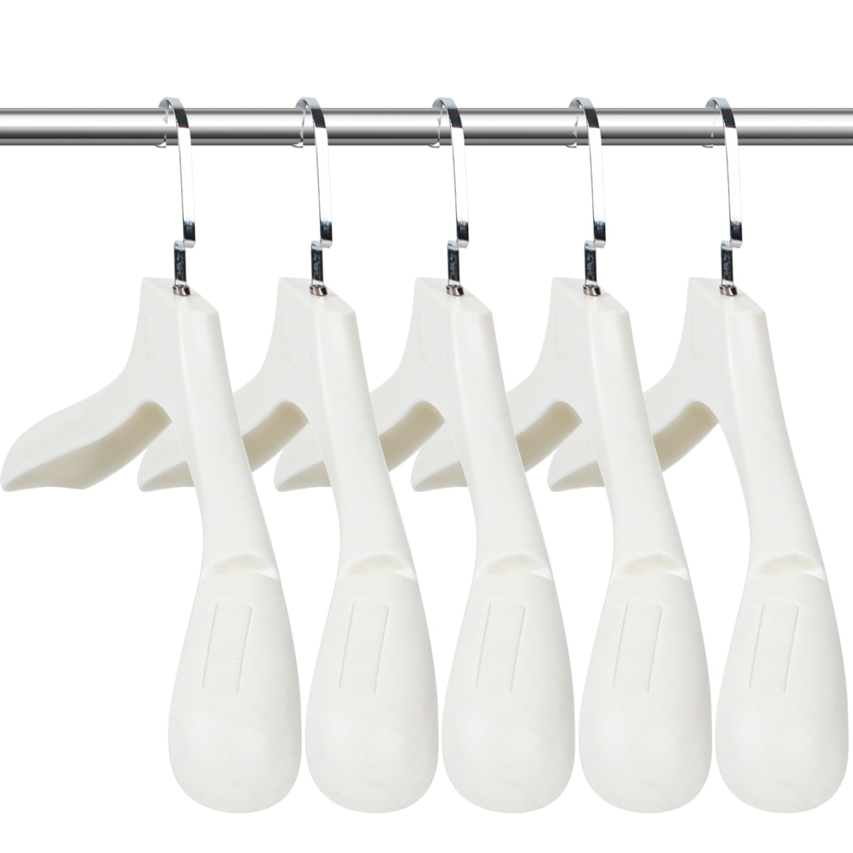 Photo 1 of DEDU Suit Hangers for Men 20 Pack, Sweater Hangers No Shoulder Bump Non Slip Width 17.7", Plastic Clothes Hangers Ivory White with Metal Hook