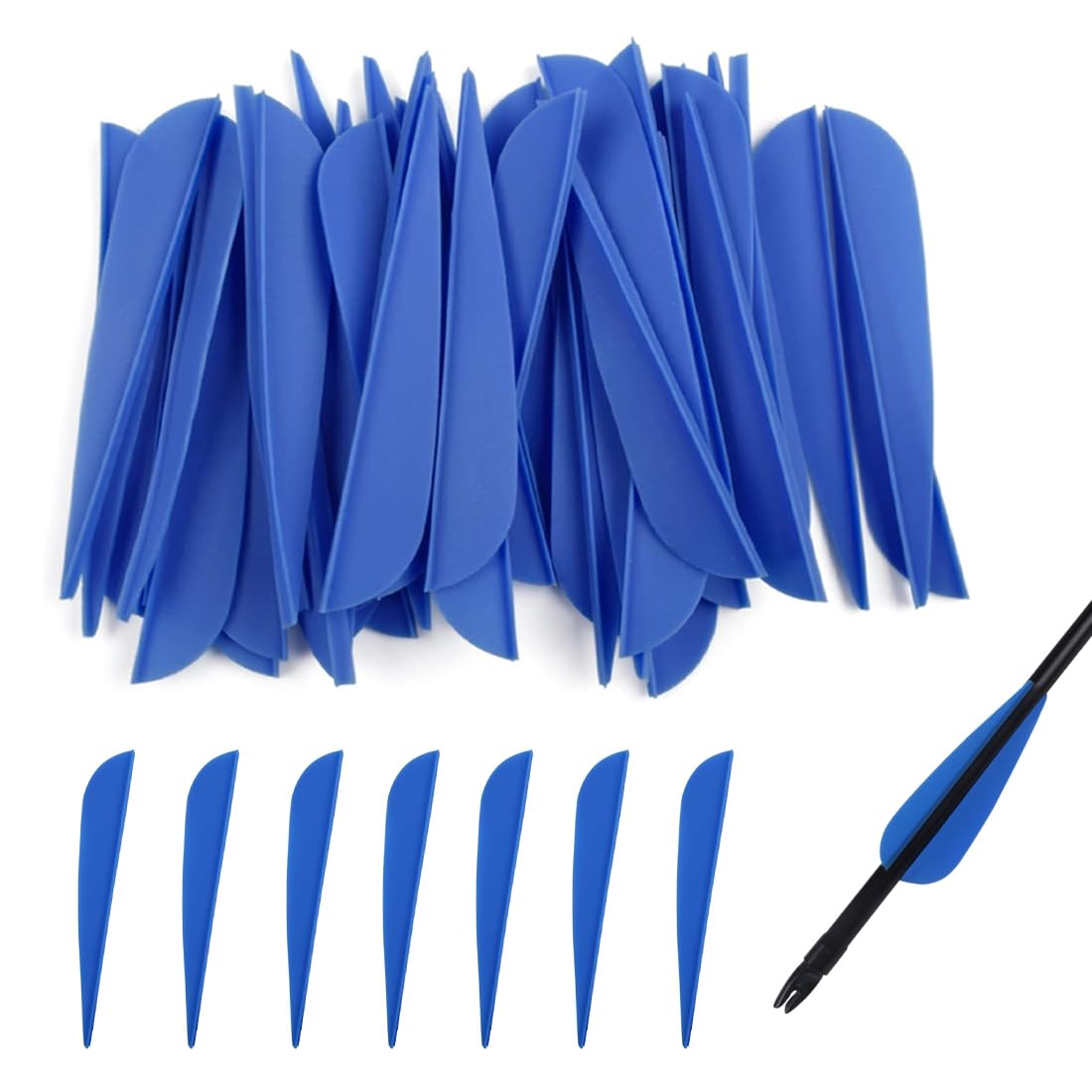 40 Piezas Pluma de la Flecha del Tiro al Arco, Plumas de Flecha de Goma de plástico de 3 Pulgadas para Caza Flechas de Arco DIY Flechas de Carbono