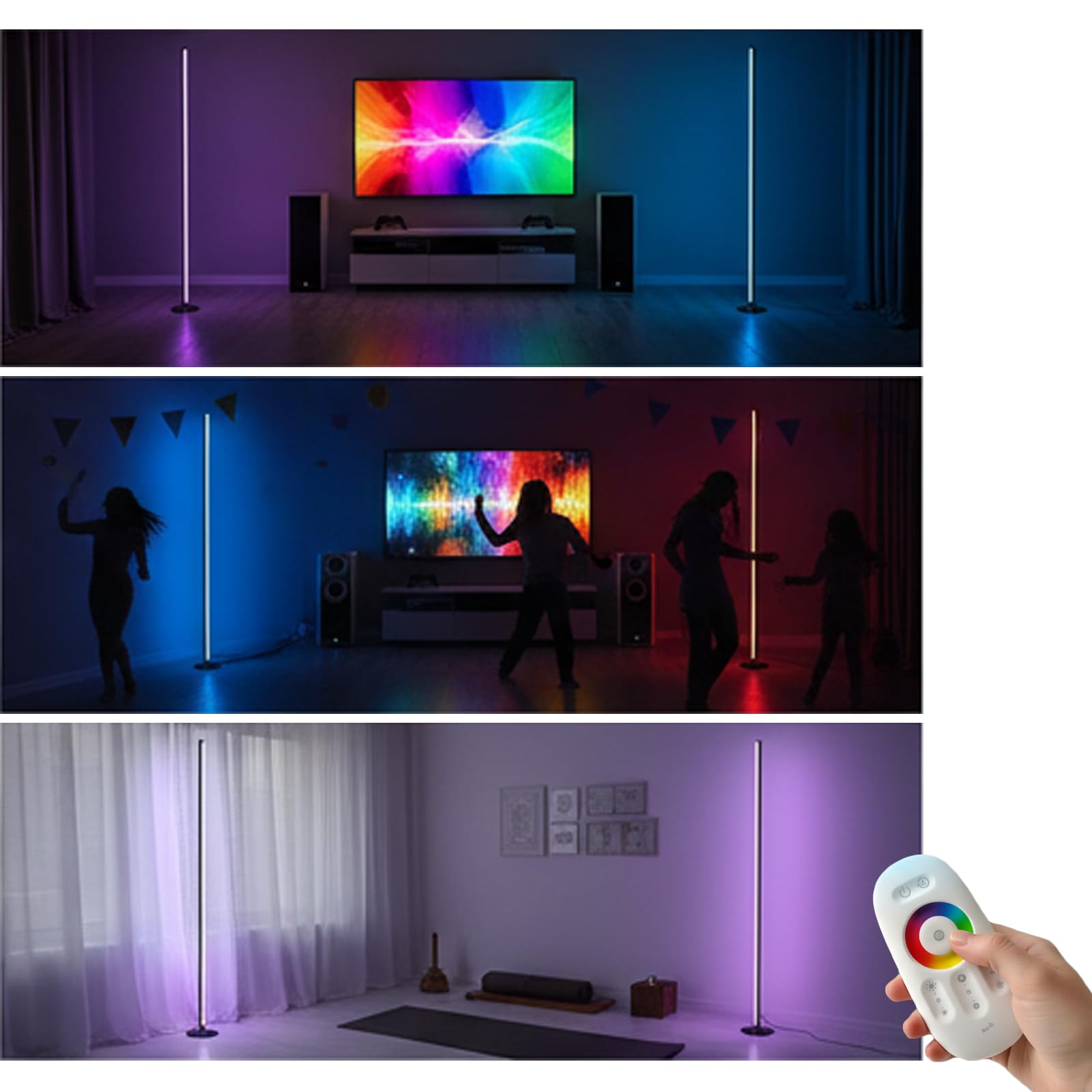 Grundig - LED Staande Lamp - RGB en Wit Licht - 360 Lumen - Inclusief