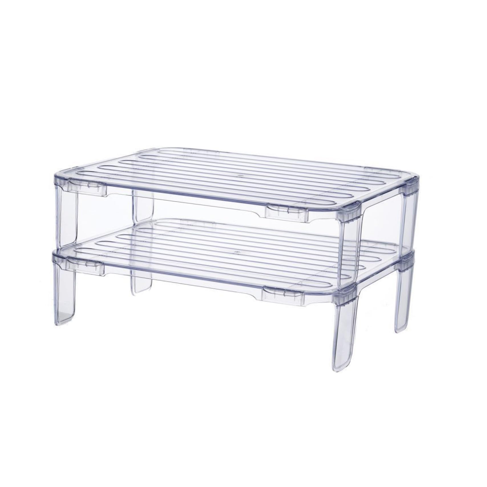Étagère de rangement transparente en AS pour réfrigérateur encombré et table désordonnée