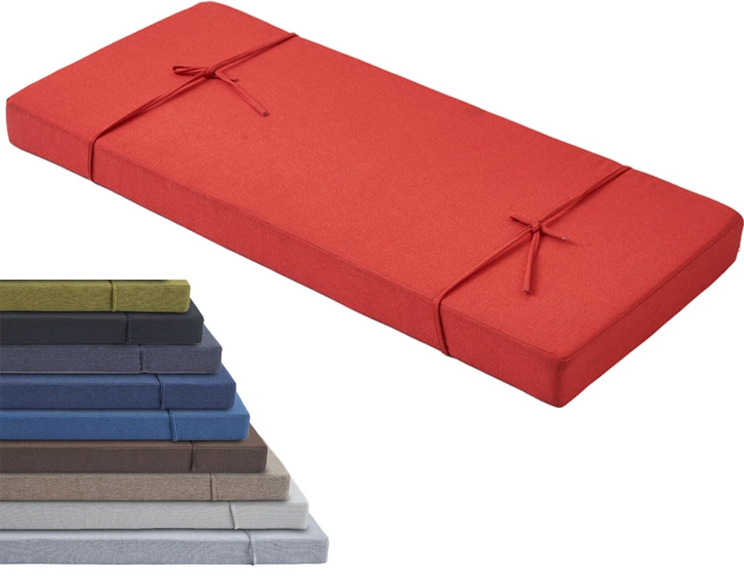 Outdoor/Indoor Bench Cushion with Zipper - 120cm/150cm/100cm/90cm x 40cm/35cm/30cm - Non-Slip Seat Pad for Bay Windows, Garden Patio, Long Chairs, Swings & Porch Furniture(Red-orange,30x200x5CM)
