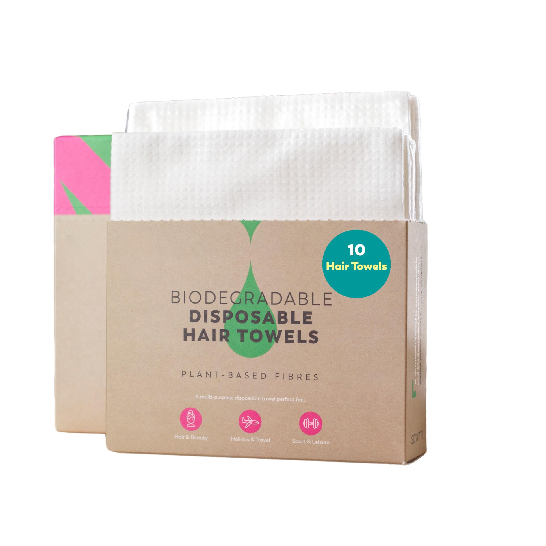 Scrummi Women's White Disposable Hair Towel | High Absorbent And Biodegradable | Soft Waffle Textured (Pack Of 10)