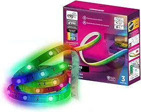 ELG, SHFL200, Fita de LED Dimerizável, 3 Metros, Inteligente, WI-FI e Bluetooth, Integração ELG Connect, Compatível com Comando de Voz, RGB