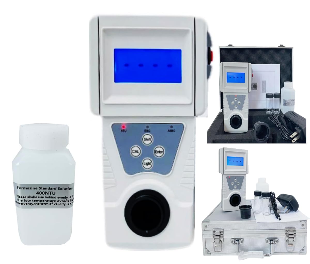 Turbidimeter Handheld Turbidity Meter Kit Turbidity Monitor with Certification Compliant ISO7027 Standard 0 to 200 NTU Repeatability ≤2% Principle 90° Scattered Light