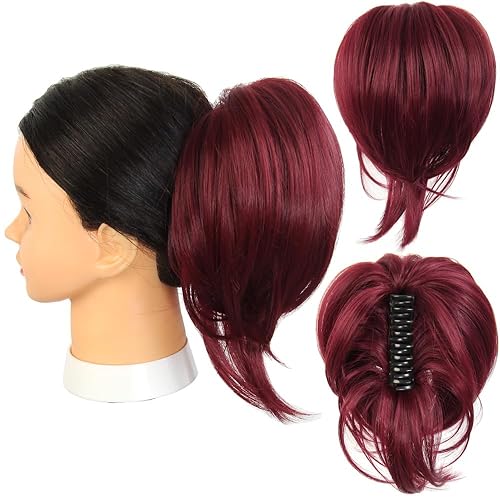 SECPOCPONY Claw Clip in Ponytail Extensions Short Hair Pieces for