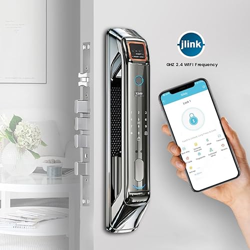 Miniatura 5 de Cerradura de puerta inteligente con reconocimiento facial 3D y cámara HD  Entrada biométrica sin llave vena de palma, huella digital, código de