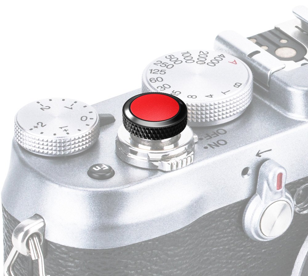 Ergonomiczny wyzwalacz *Miedź & Sztuczna skóra* Przycisk wyzwalający Soft Release do Fujifilm Leica Canon Nikon Sony Olympus *CZARNY & CZERWONY*