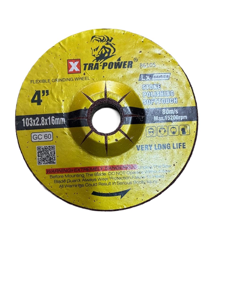 GC Wheel Flexible Grinding Disc – GC60 xtra power (Premium Marble, Granite, Stone, Polishing, Soft touch and Grinding Wheel with Long Life & High Removal Rate) 4" 103 mmx2.8x16mm (pack of 4)-image-40