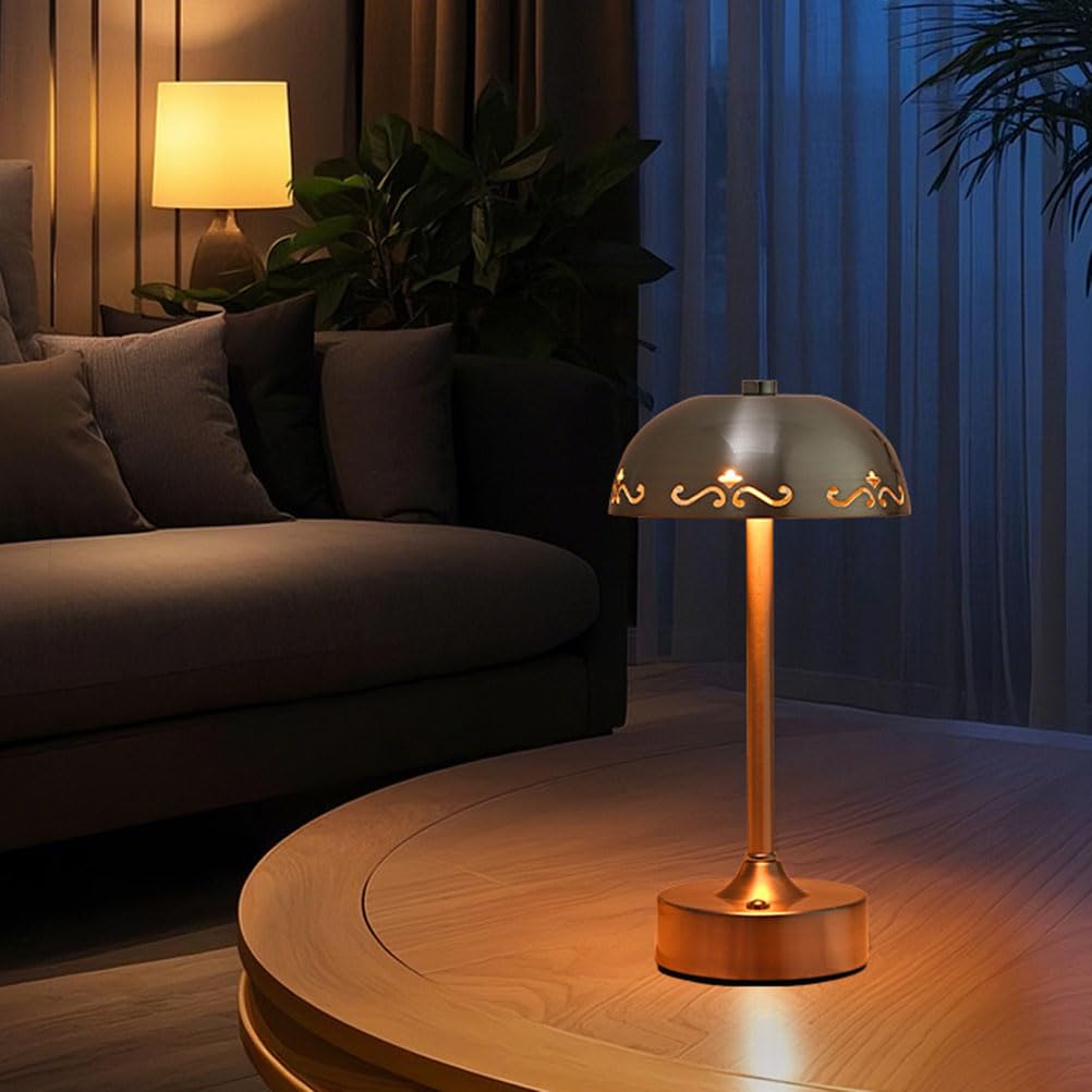 EaEa LED Kabellose Tischlampe Akku, USB Aufladbar Tischleuchte Kabellos 3 Farbtemperatur, Touch Nachttischlampe Dimmbar, Metall Leselampe mit Batterie für Schlafzimmer Restaurant Wohnzimmer,Gold