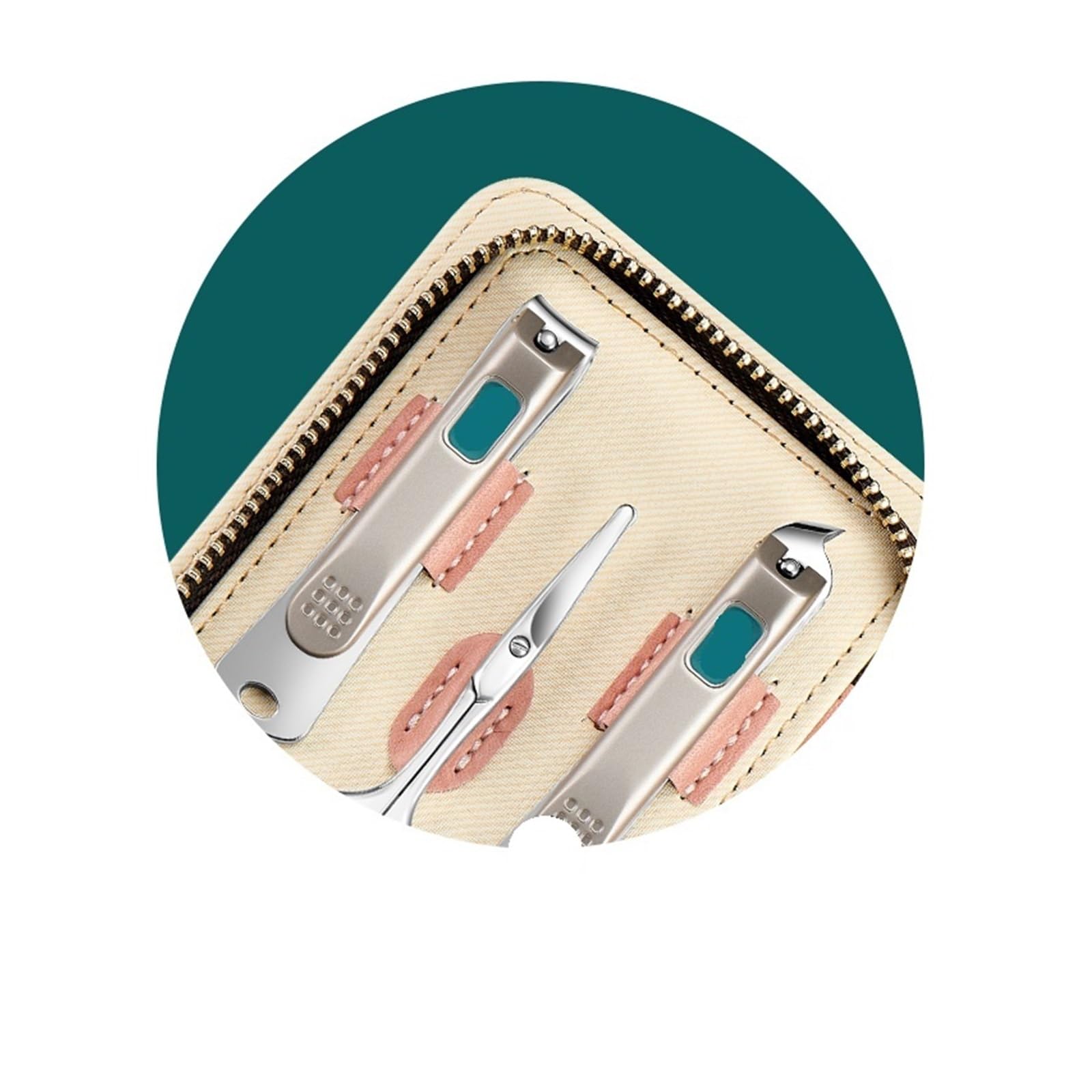 Maniküre-Set, Körperpflege-Sets, Nagelknipser, Werkzeuge, Edelstahl-Schere, PU-Etui-Set, 7-in-1