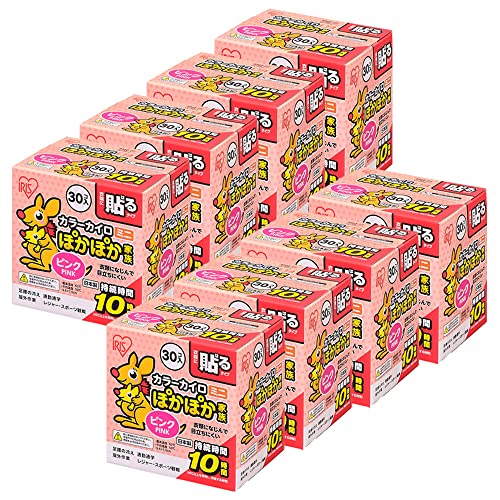 アイリスオーヤマ 使い捨てカイロ ミニ 貼る 240枚 日本製 ピンク ぽかぽか家族