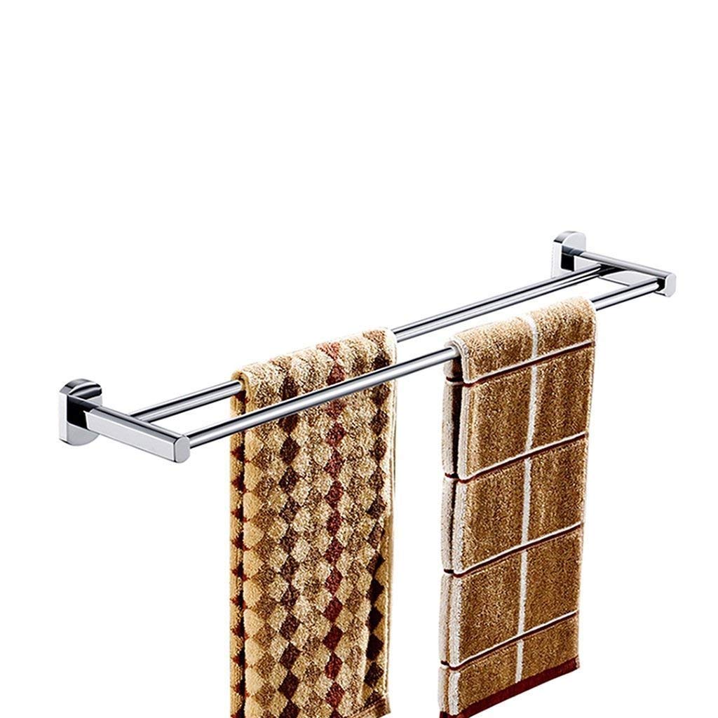 Double Towel Bar Wall Mounted Brass Towel Rail Polished Finish For Bathroom Or Kitchen