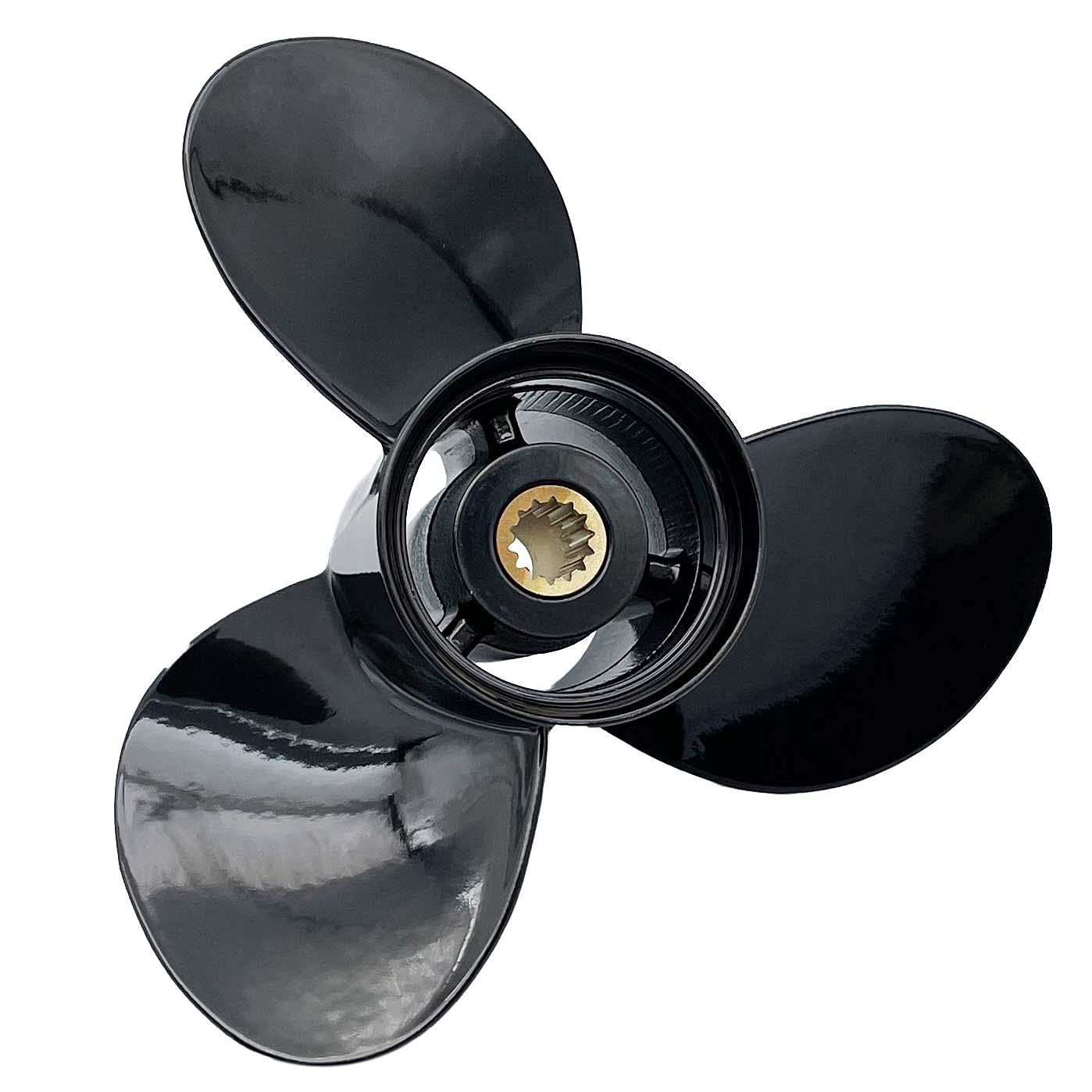 RASON-REX OEM Grade Aluminum Outboard 3 Blades Propeller Compatible for BRP,Johnson,EVINRUDE,OMC Stern Drive Outboard Engines 15-35HP 10 1/4x13P with 14 Spline Tooth,RH