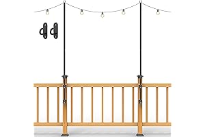 2 Pack String Light Poles for Deck with Enhanced Durability