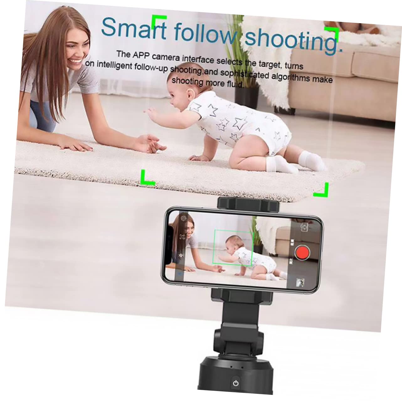 POPETPOP Soporte Móvil Inteligente con Facial para Teléfonos Tripode Rotatorio para Grabación y Live Streaming Compatible con Smartphones y Portátil para y Visualización de Videos