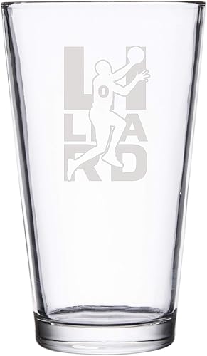 Miniatura 10 de Vaso de pinta grabado con láser para deportes de baloncesto para cerveza, jarra de 16 onzas (Lebron #23)