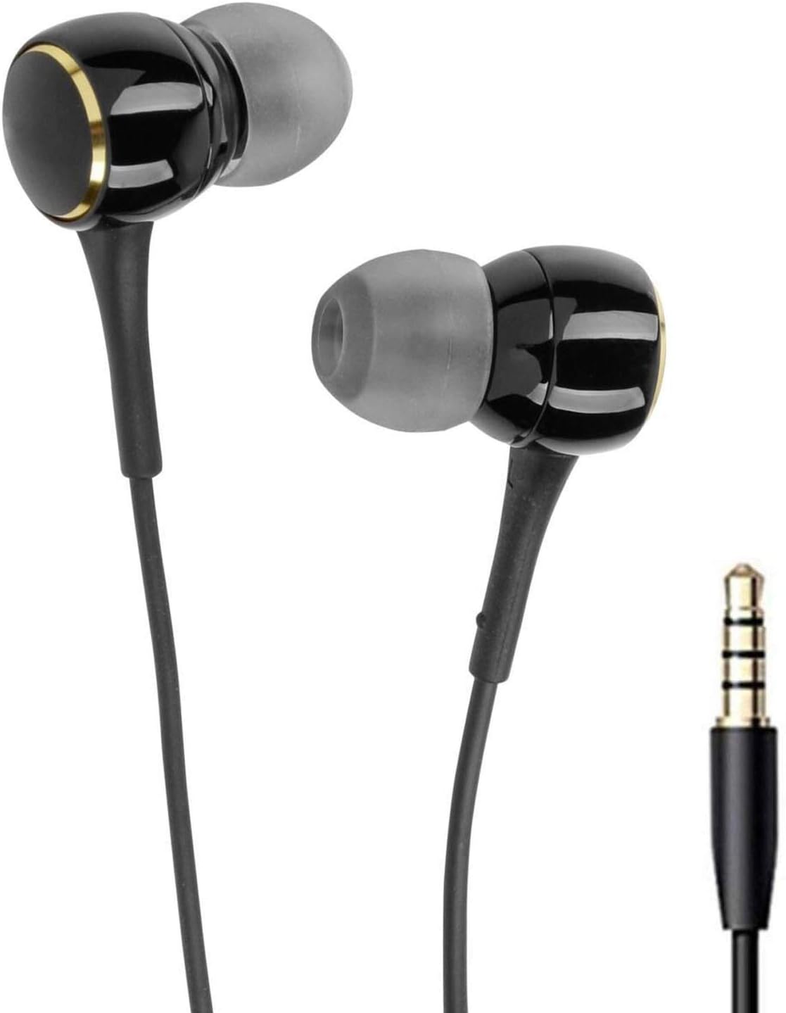 GoSale In-Ear Headphones Earphones for Sony Xperia XZ Premium Earphone Original Like Wired Stereo Deep Bass Head Hands-free Headset Earbud With Built in-line Mic, Call Answer/End Button, Music 3.5mm Aux Audio Jack (R51, Black)