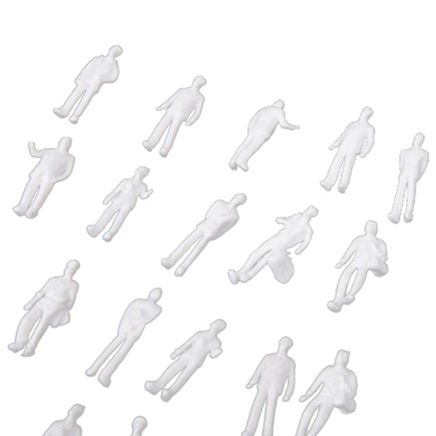 200 pezzi Modello Persone: 100Pcs Scala 1:200 & 100Pcs Scala 1:100 Modello Persone Non Verniciato Treno Figure