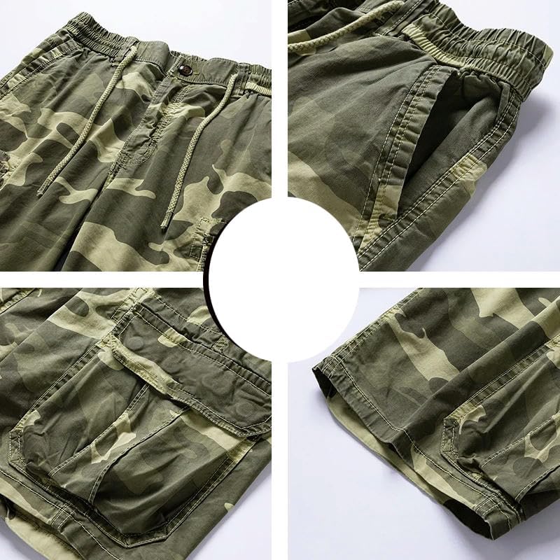 Men's Summer Cotton Cargo Shorts Multi-Pocket Casual Breathable