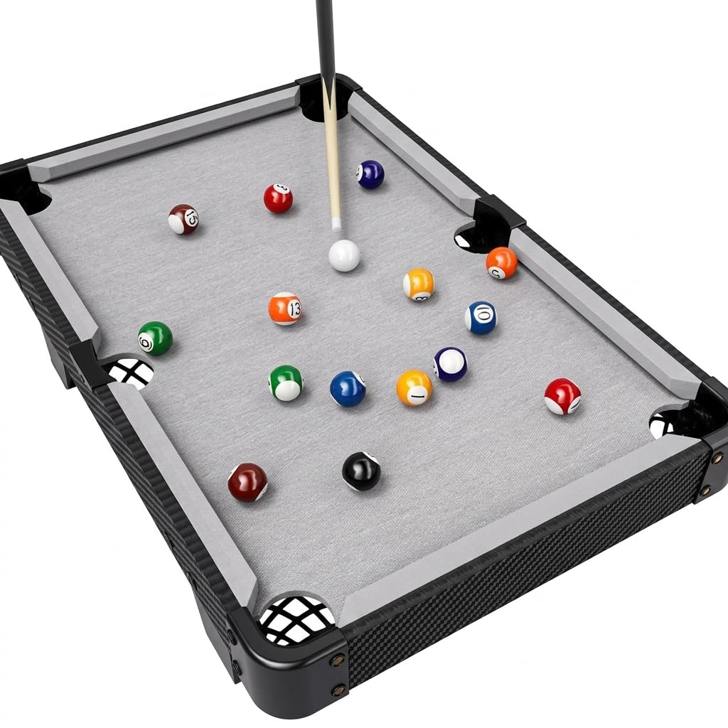 Mesa Billar compacta para niños, Juego Billar Infantil portátil – Mini Billar para diversión en casa