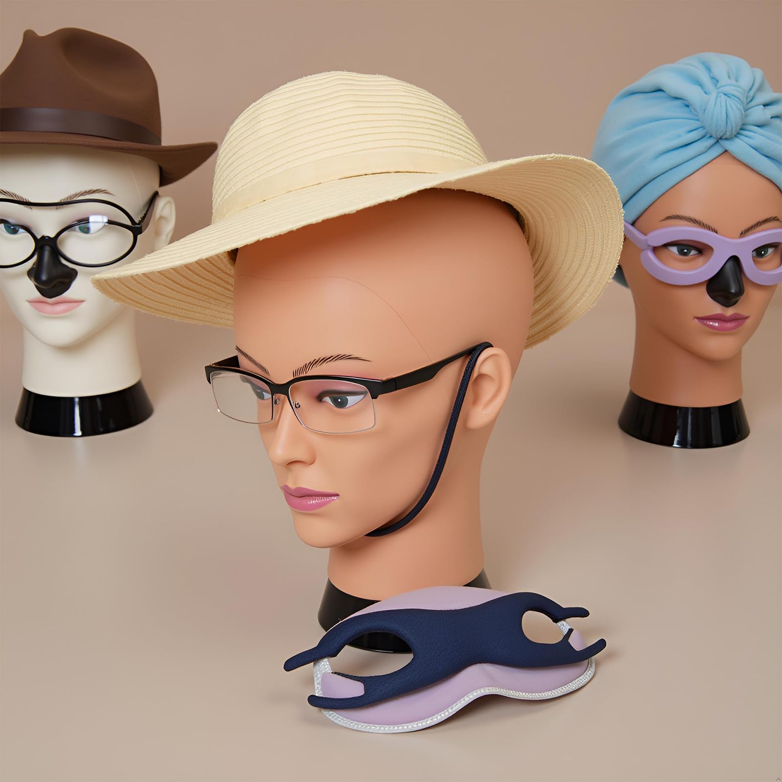 Cabeza de maniquí femenina calva profesional para entrenamiento de cosmetología, cabeza de maniquí calva para hacer pelucas y soporte de exhibición con abrazadera de mesa gratis