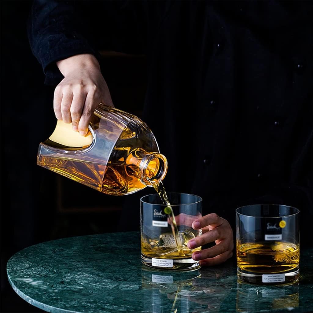 Whiskey Glass Wine Bottle Wine Set Crystal Glass Foreign Wine Glass High-end Gift Box(E)