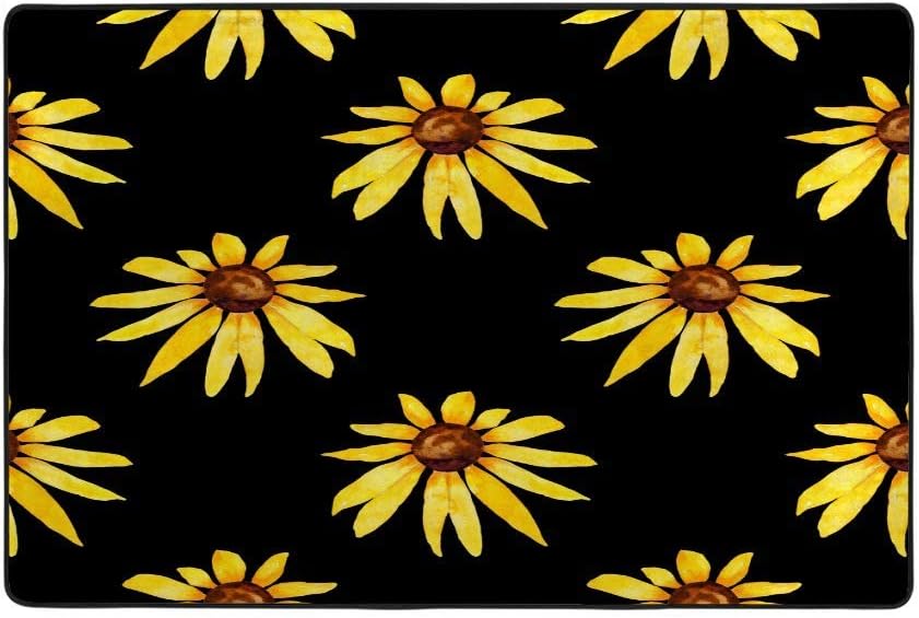 Nuansexi Living Room Area Rug Pad Mats Yellow Sunflowers Kids Nursery Rug Playing Area Floor Mats Bedroom Decor 6'66" x 4'83"