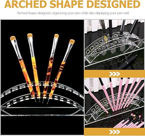 Miniatura 2 de Soporte de exhibición para bolígrafo, soportes acrílicos con múltiples agujeros, organizador de brochas de uñas, soporte para brochas de maquillaje,
