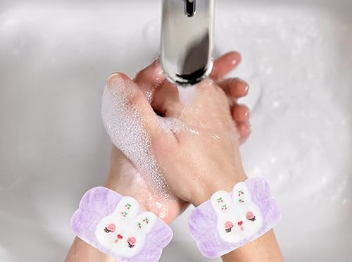 Miniatura 4 de Banda de lavado de muñeca Penta Angel 2 piezas de toalla de microfibra para spa, banda absorbente para el sudor para mujeres y niños, lavado de la