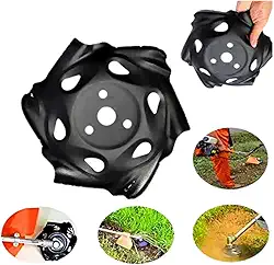 Disco de Roçadeira Enxada Rotativa Universal para Carpinar, Lâminas de Corte para Cortador de Grama, Preto