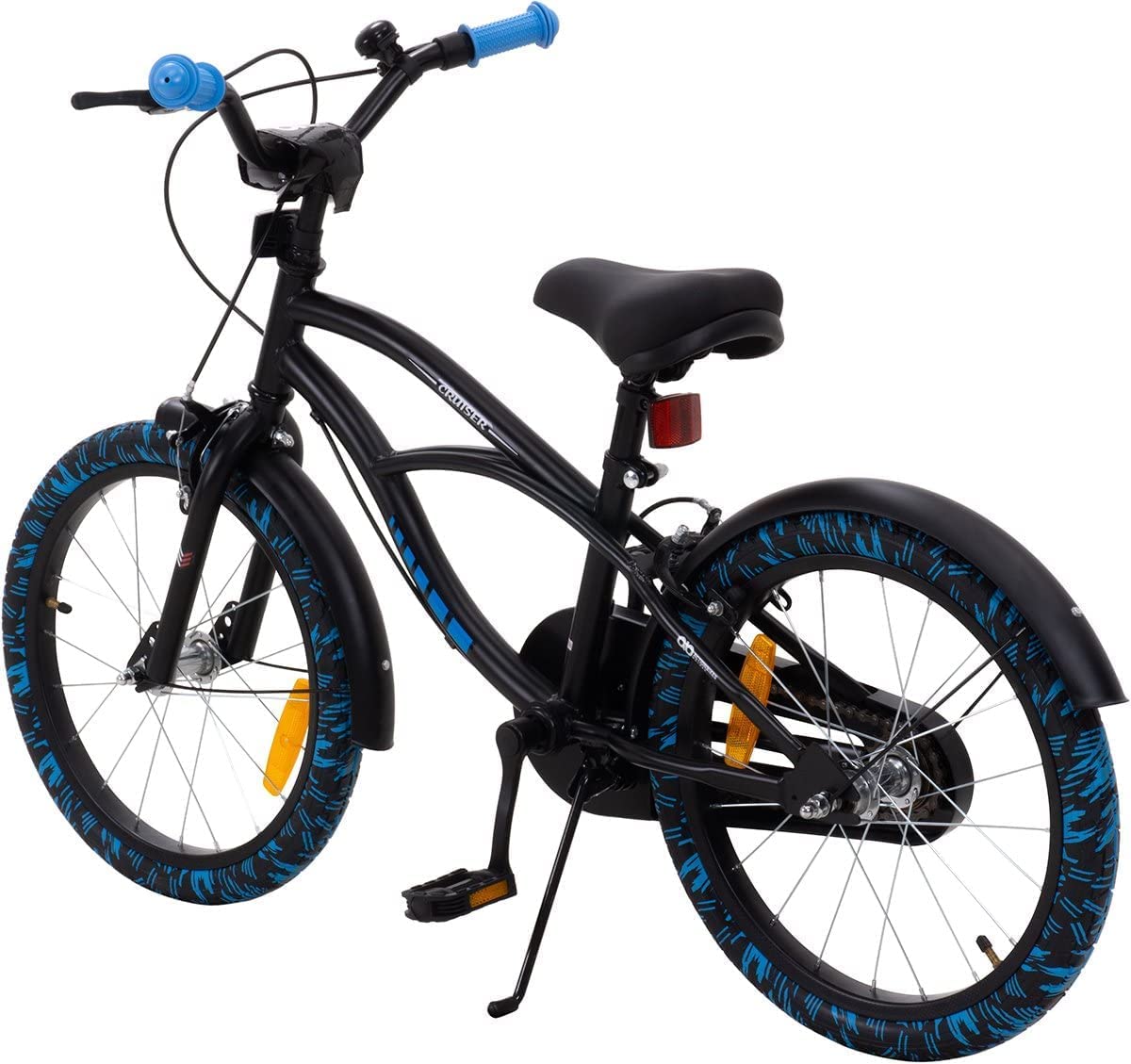 Actionbikes Vélo Enfant Cruiser - 18 Pouces - Frein Caliper - Roue Libre - Garde-chaîne - Support vélo - Pneus gonflables - Vélo Enfant - VTT - De 5 à 8 Ans