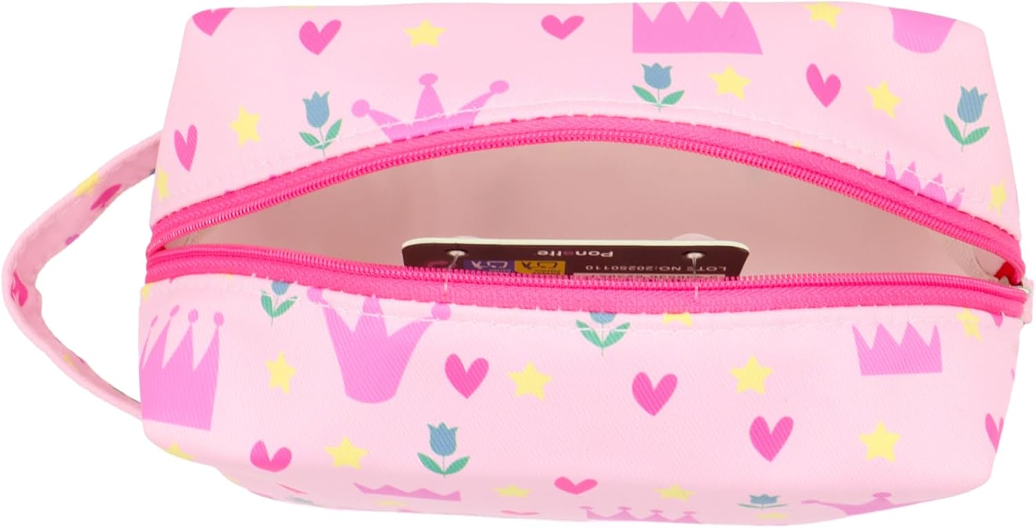 Toiletry Bag, Children, Girl, Youth, Fun, Toiletry Bag, Travel Toiletry Bag, Case, Spanish Brand, Pink Crowns, Children's Toiletry Bag