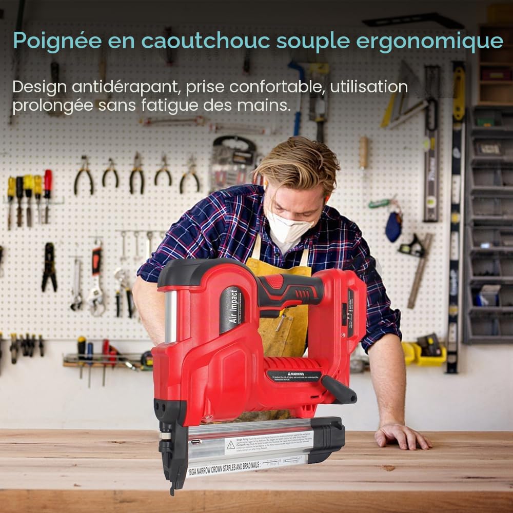 Agrafeuse électrique cloueuse sans fil avec 200 clous de 32 mm et 200 clous de 50 mm compatibles avec batterie au lithium Makita
