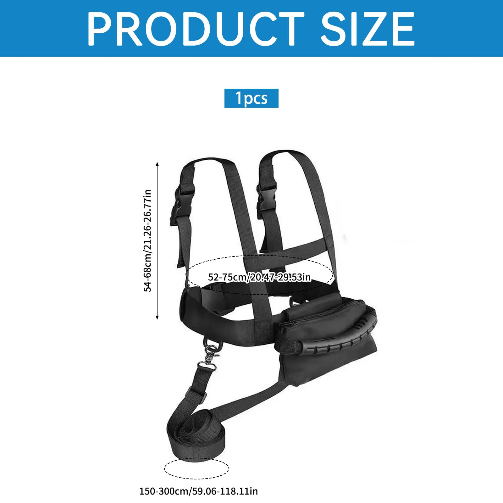 Ski Strap Imbracatura Sicurezza,Cintura da Allenamento Regolabile,Imbracatura da Sci con Guinzaglio e Borsa Rimovibili,Cintura Da Allenamento per Sci,per Scis,Pattinaggio e Snowboard