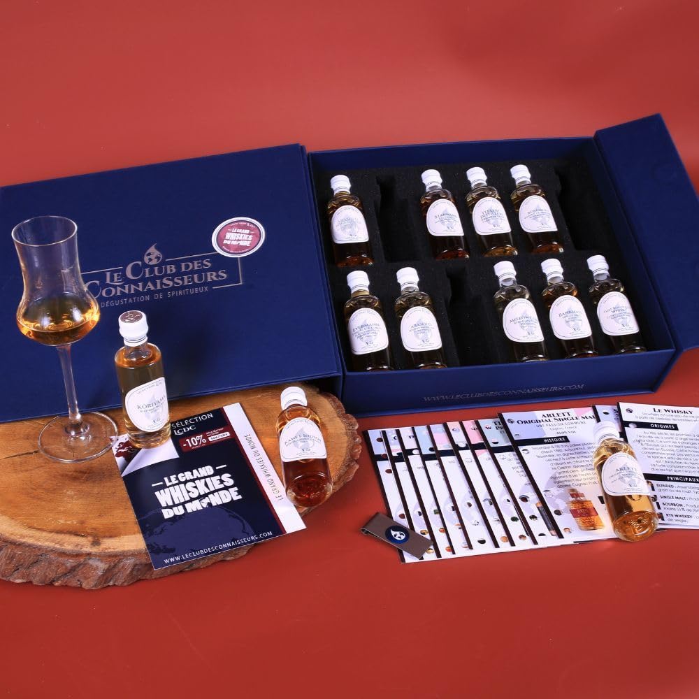 Le Grand Coffret Whiskys du Monde 12 x 40ml - En Solo Ou En Duo - Le Club Des Connaisseurs - Cadeau Homme