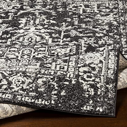 Tapis en polypropylène noir 1,5m x 2,1m pour salon - 7