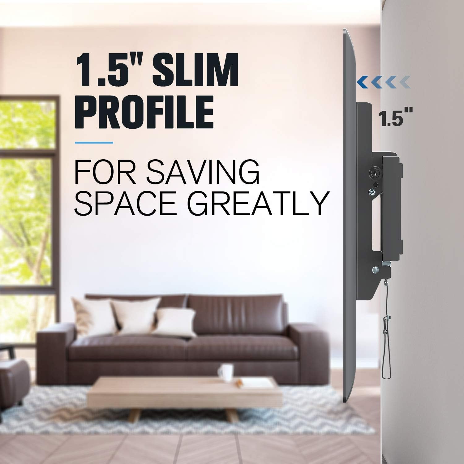 Mounting Dream MD2380-24K Full Motion TV Wall Mount with Swivel and Tilt for 26-55 inch TV, VESA 400x400mm and MD2268-LK Tilt TV Wall Mount for 37-70 Inch TV, VESA 600x400mm 132lbs.