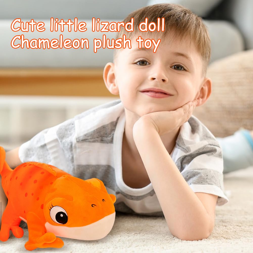 Babioms Mini Caméléon 30 Cm - Marionnette Peluche Lézard Jouet Enfant - Peluche Réaliste Verte