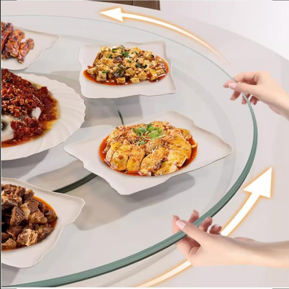 Plato Giratorio Grande De Vidrio Templado 7cm 80cm 100cm Redonda Mesa De Comedor Bandeja Giratoria Lazy Susan Bandeja De Servicio Transparente(28 inch(70cm))