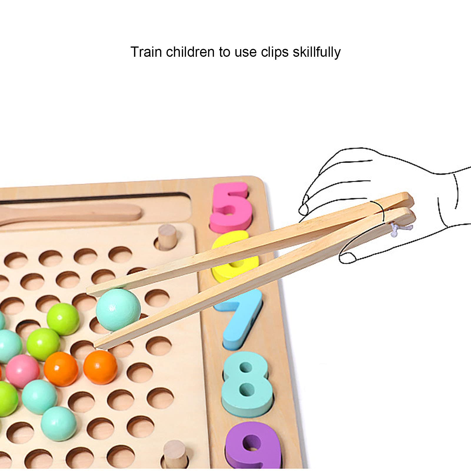 Juego de Pesca magnético de Madera, Tablero de Rompecabezas con Cuentas de Clip, Juguete de Habilidad motora Fina, Juguete Educativo, para niños de años de Edad,
