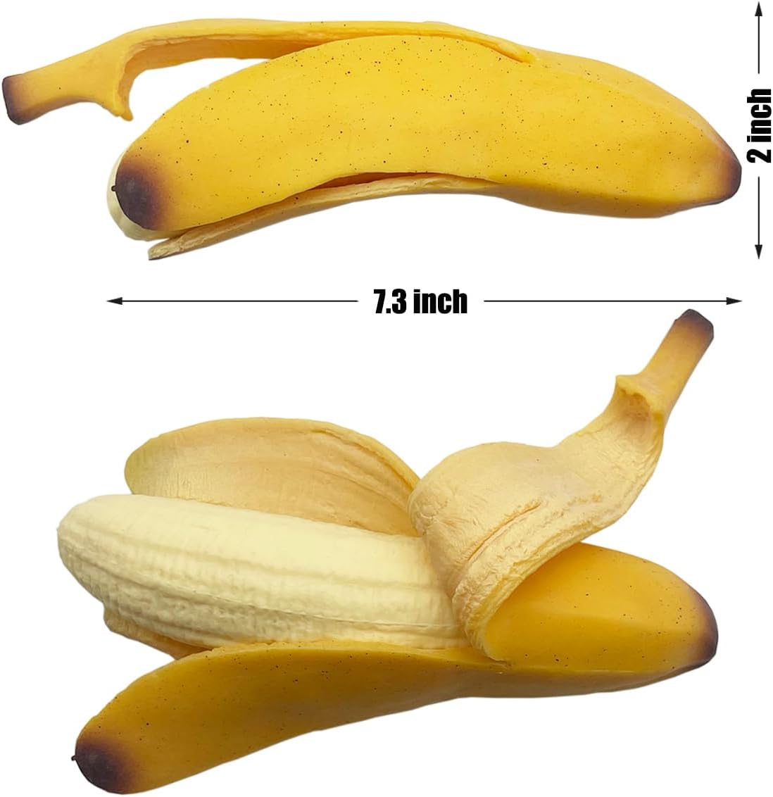 超リアルなスクイッシーバナナおもちゃ スクイーズトイ 2個パック ソフト香り シミュレーション バナナ ストレスリリーフ 皮むきバナ