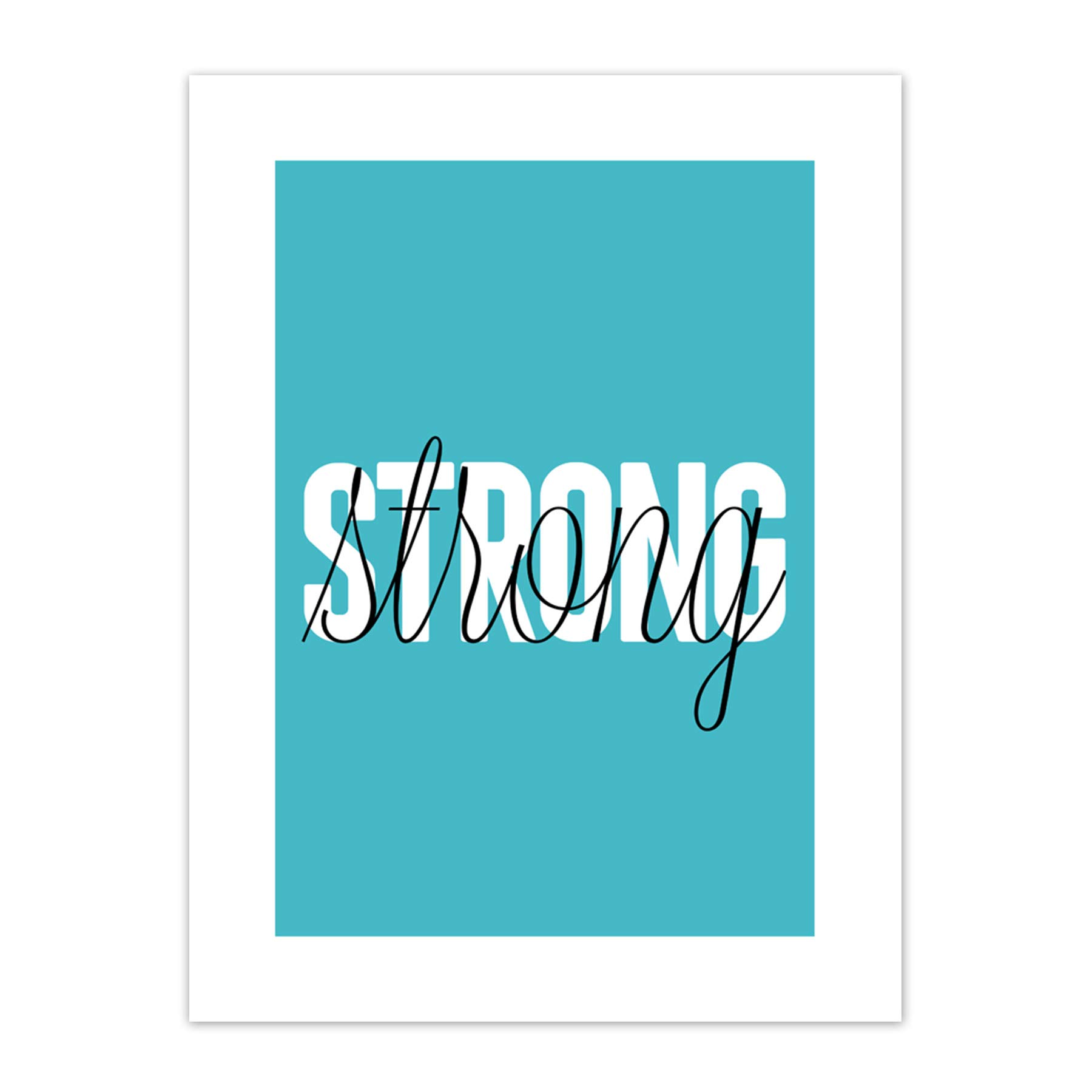 Wee Blue Coo Solid Simple Words Strong Art Print Canvas Premium Wall Decor Poster