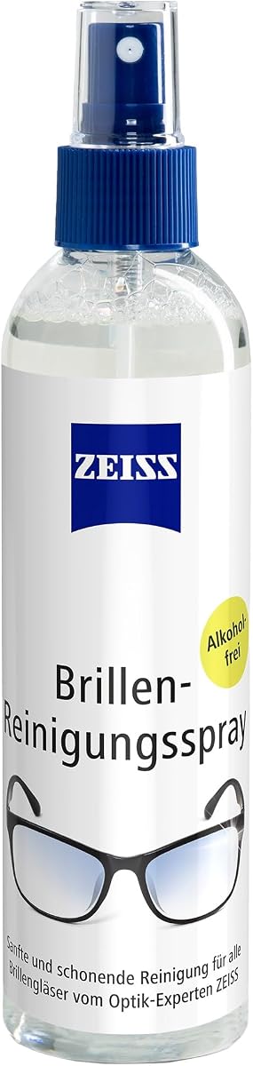 Zeiss - Spray nettoyant pour lunettes - Contenance : 240 ml - Pour un nettoyage en douceur et en profondeur de vos verres - Sans alcool